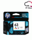 HP 63 Tri-Color Cartridge for HP 1110/ 1112/ 3830/ 2130/ 2132/ 4650
