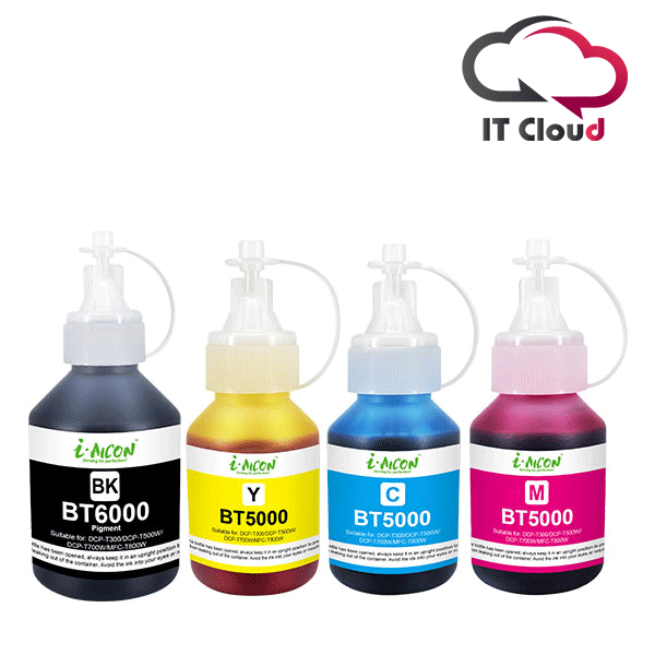 Brother Compatible BT-6000BK High Yield Black / Cyan / Yellow / Megenta ink Bottle for T300/T500/T700/MFC800